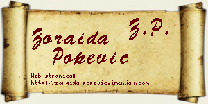 Zoraida Popević vizit kartica